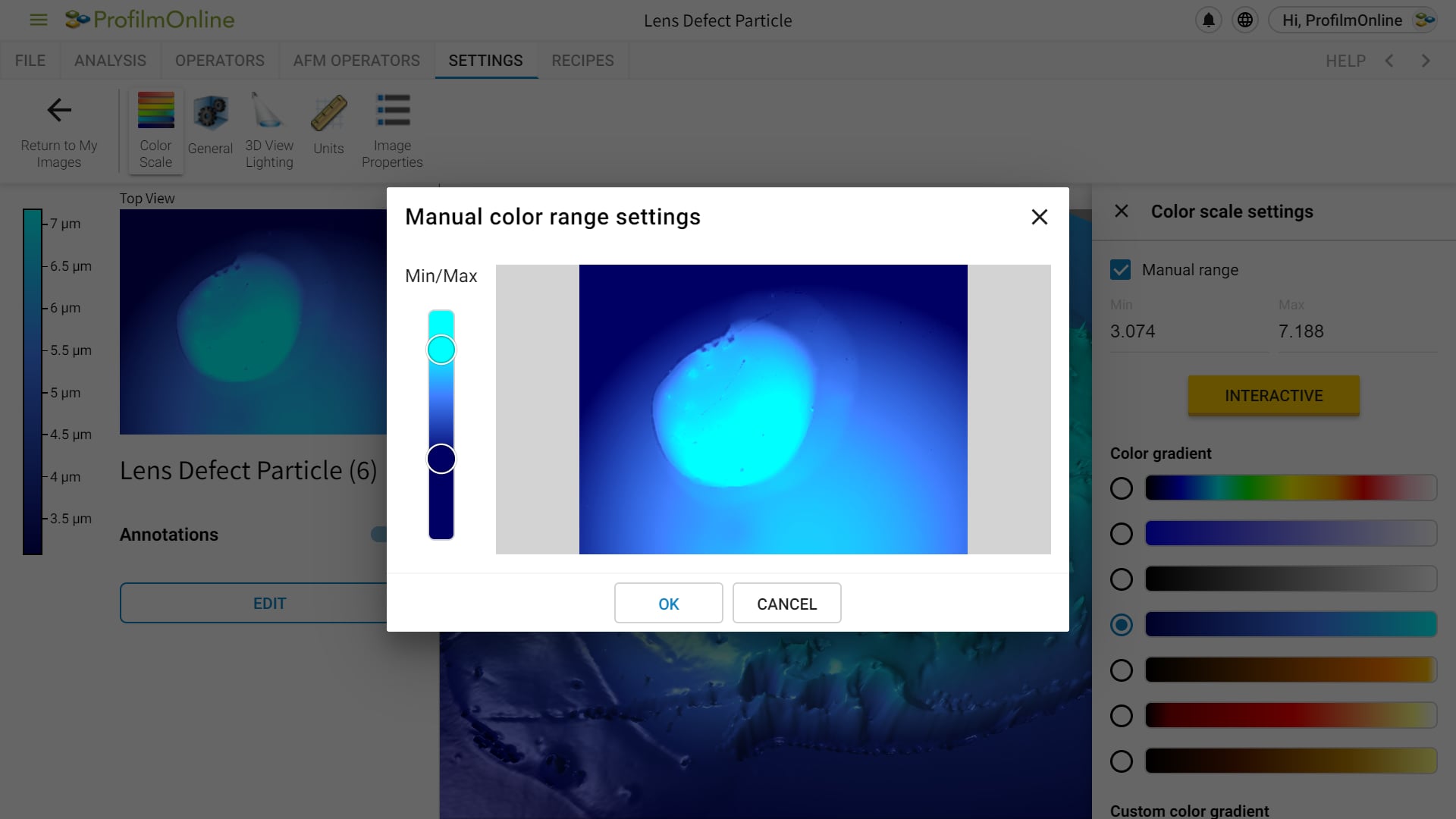 Adjust color scale